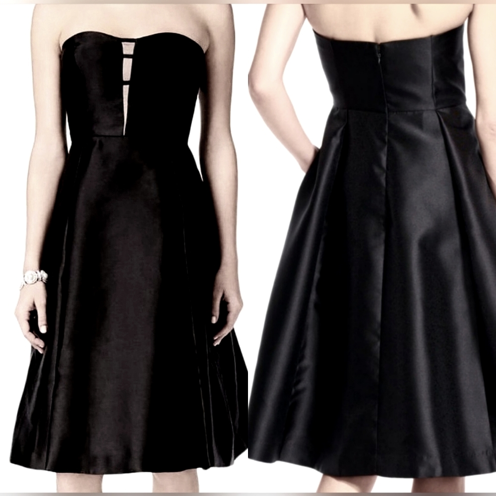 Adrianna Papell Mikado Illusion Strapless Cocktail